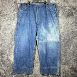 Big Mac Jeans Mens 36x31 Blue Relaxed Fit Straight Denim Workwear Suspender